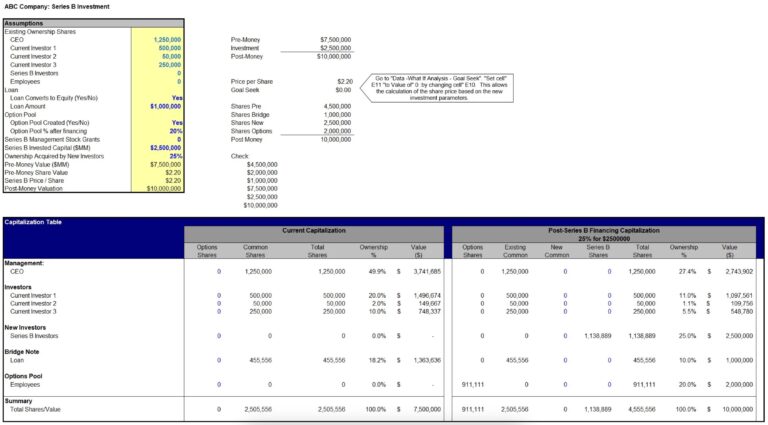 Cap Table Template