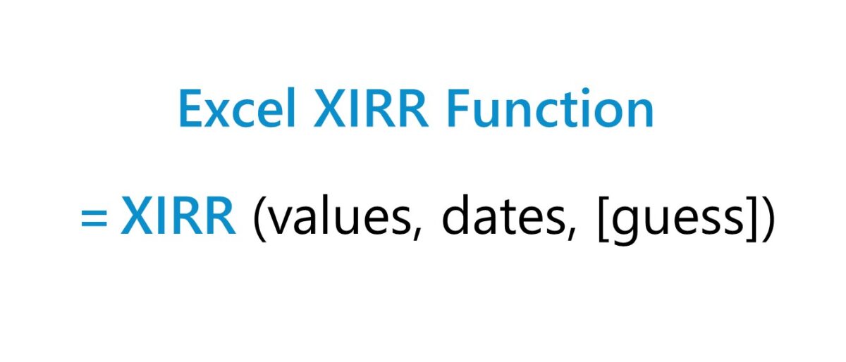 Excel XIRR Function Formula