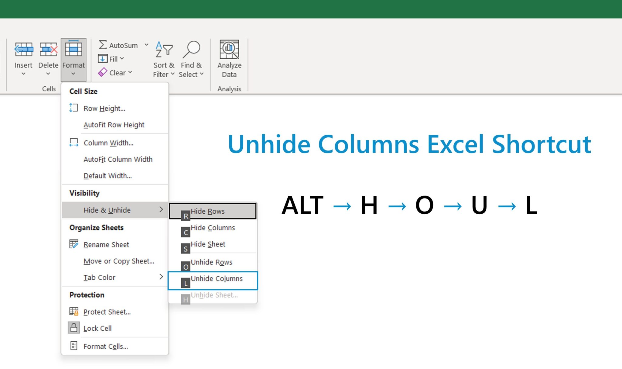 How to Unhide Columns in Excel (Shortcut)