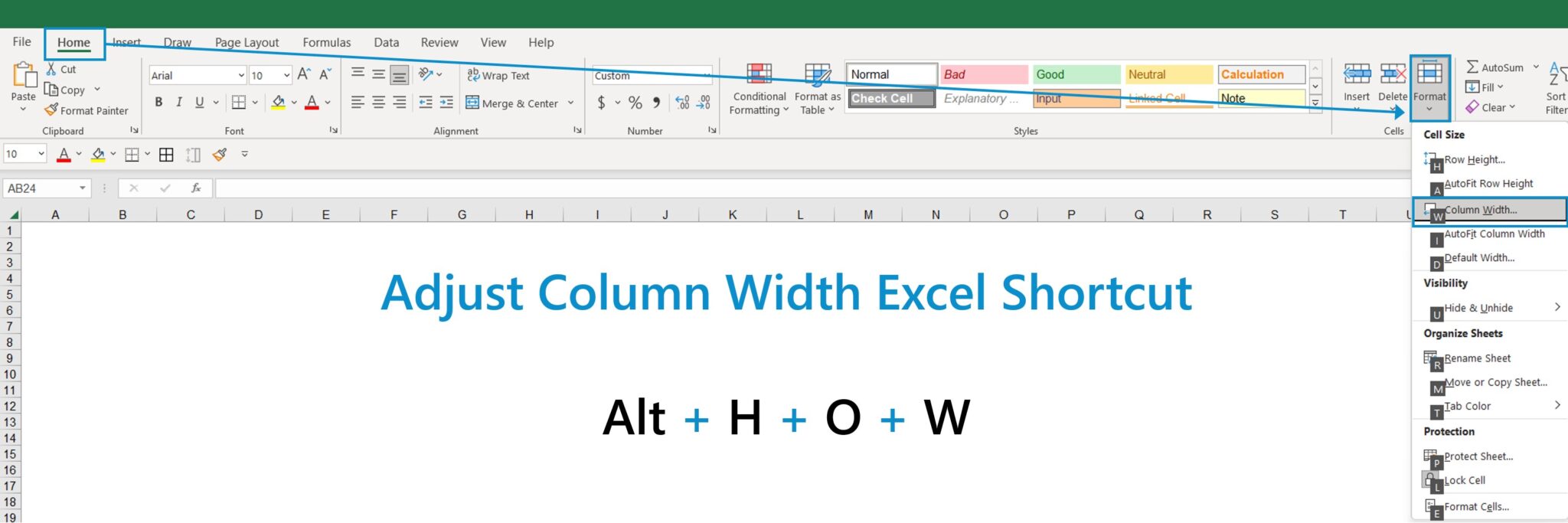 How to Adjust Column Width in Excel (Shortcut)