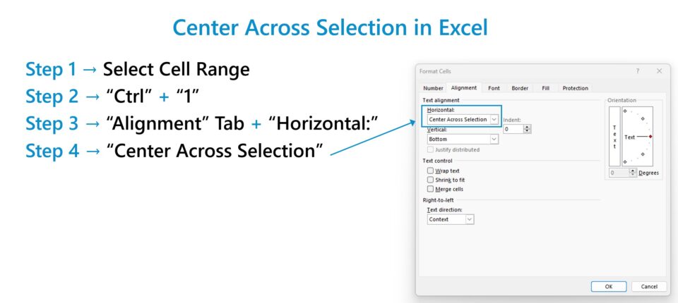 Center Across Selection