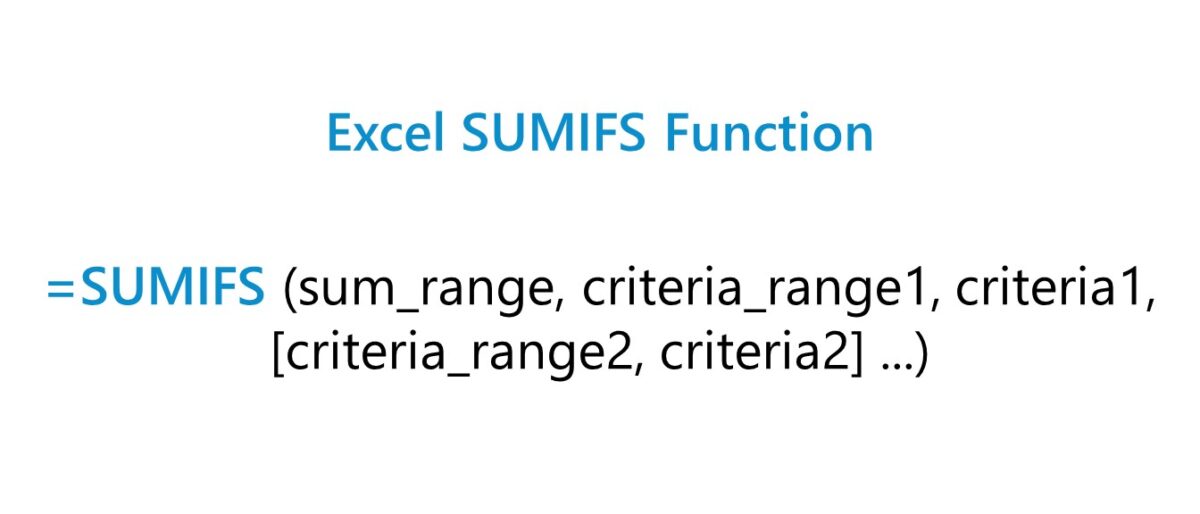 SUMIFS Function in Excel Formula