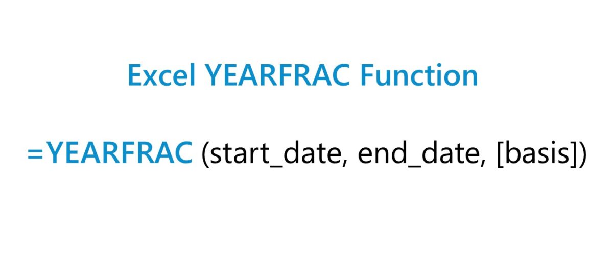 YEARFRAC Function Formula Syntax