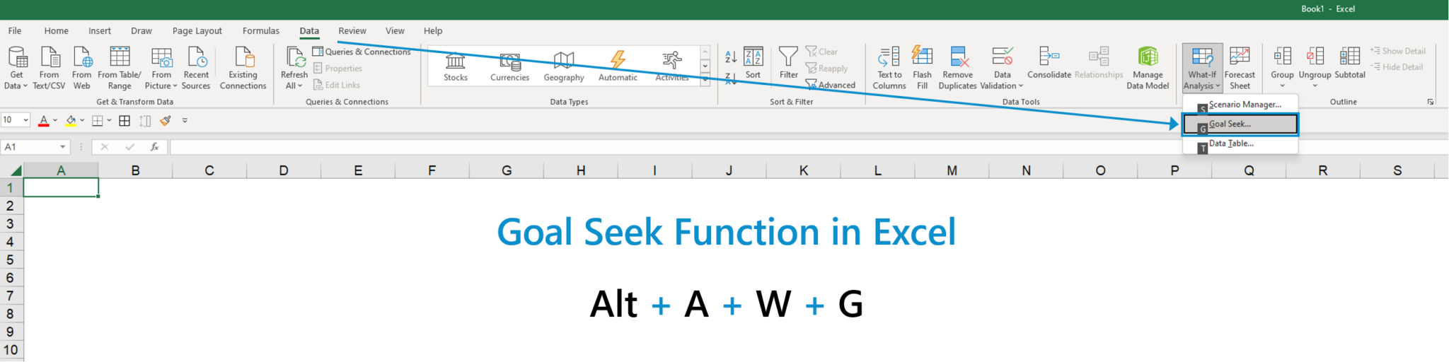 Goal Seek Function in Excel Shortcut