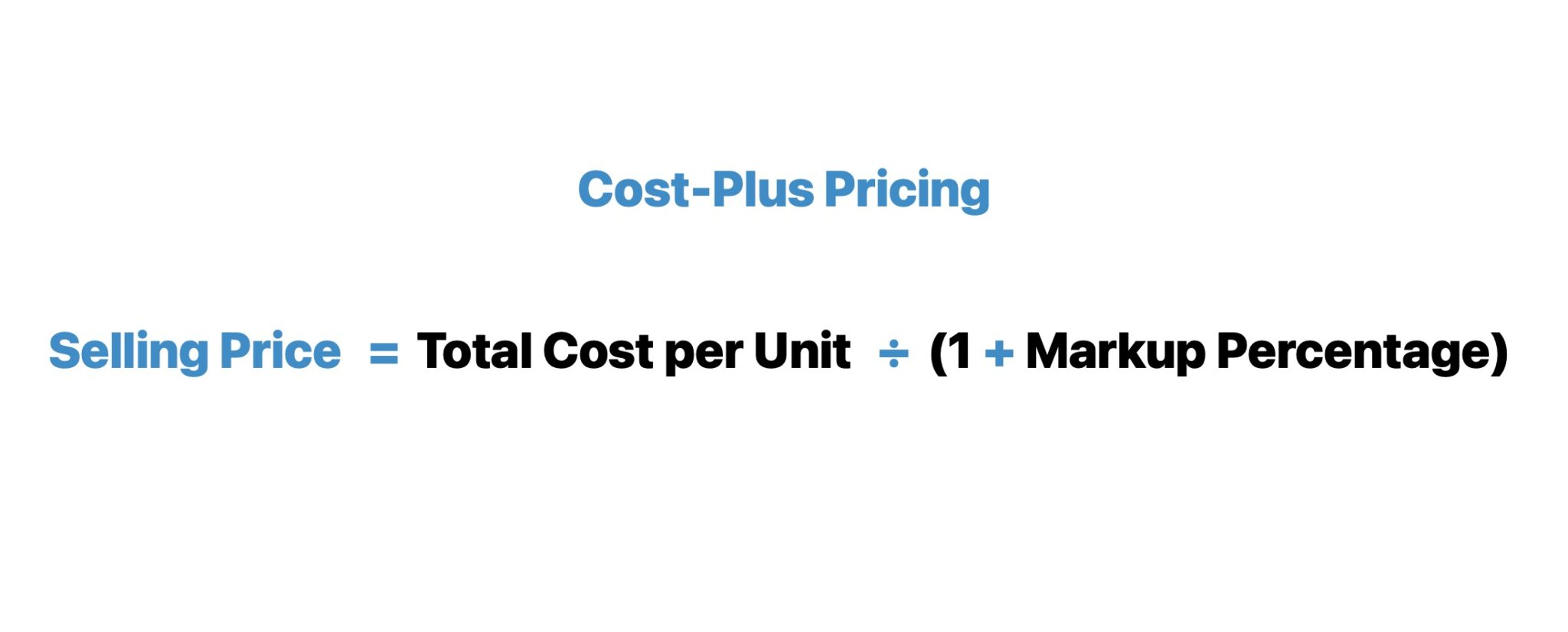 Cost-Plus Pricing Formula
