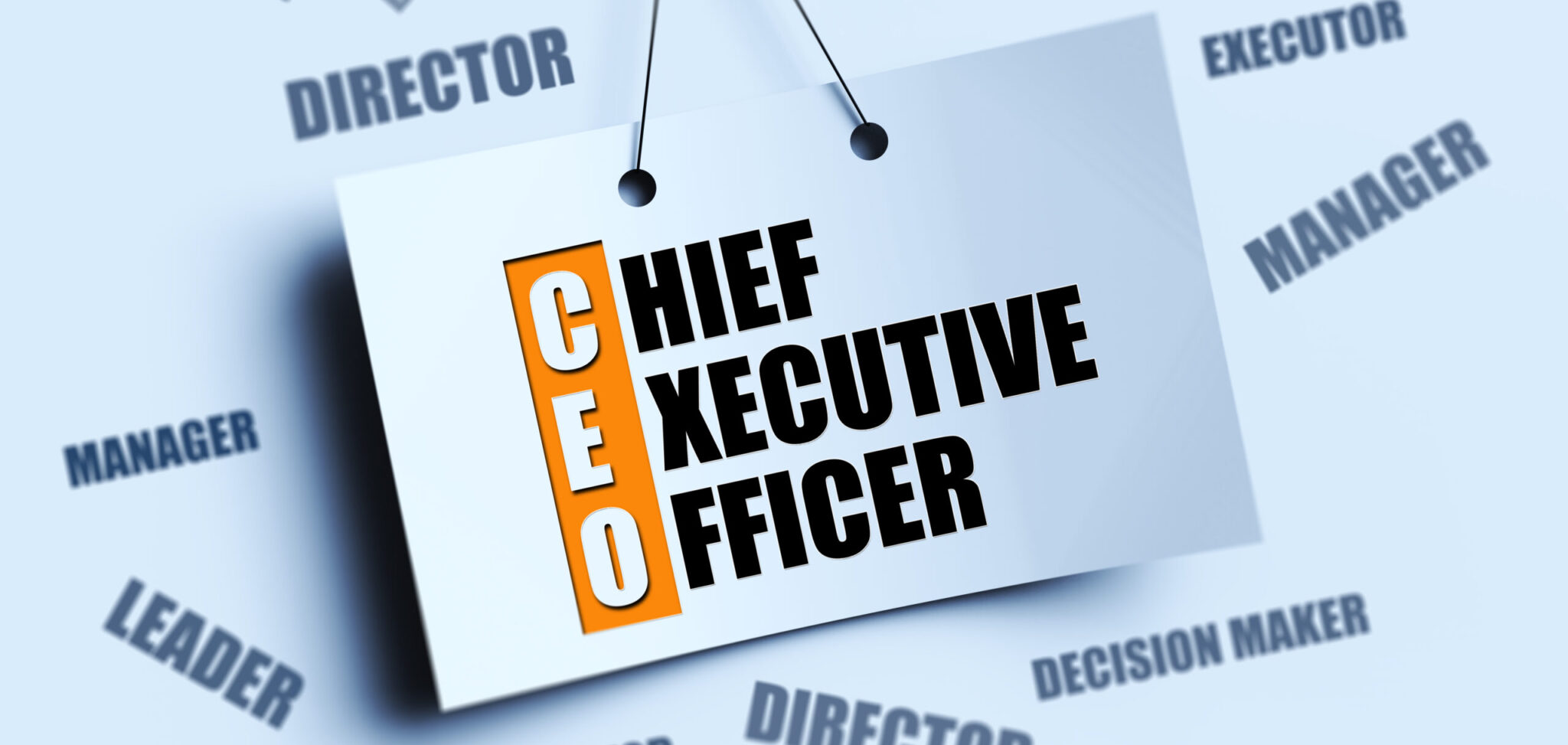 Chief executive officer sign on Paper